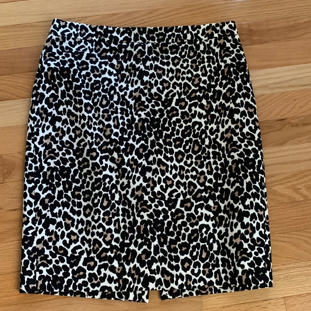JCrew animal print pencil skirt